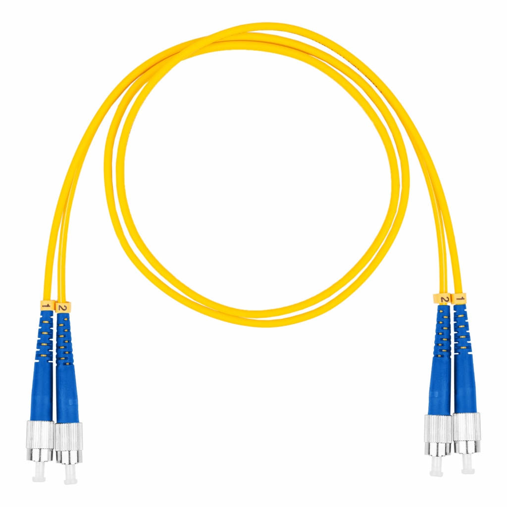 Шнур оптический коммутационный (патч-корд), FC-FC, дуплекс (duplex) OS2, нг(А)-HF, желтый, 2,0 м