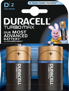 Duracell Turbo MAX LR20-2BL D Батарея (2шт/уп)