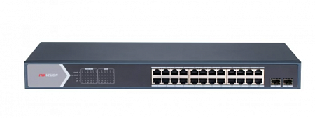 Hikvision DS-3E1526P-SI Коммутатор управляемый, 24 1000M RJ45 PoE-порт, 2 Gigabit combo порт, 802.3af/at, бюджет PoE 370W