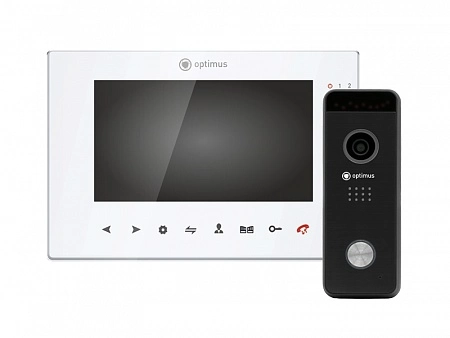 Optimus VMH-7.1 (w) + DSH-1080 (черный)_v.1 Комплект видеодомофона