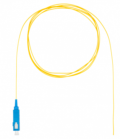 DATAREX SC, OS2, нг(А)-HF Шнур оптический монтажный (пигтейл), желтый, 1,5 м